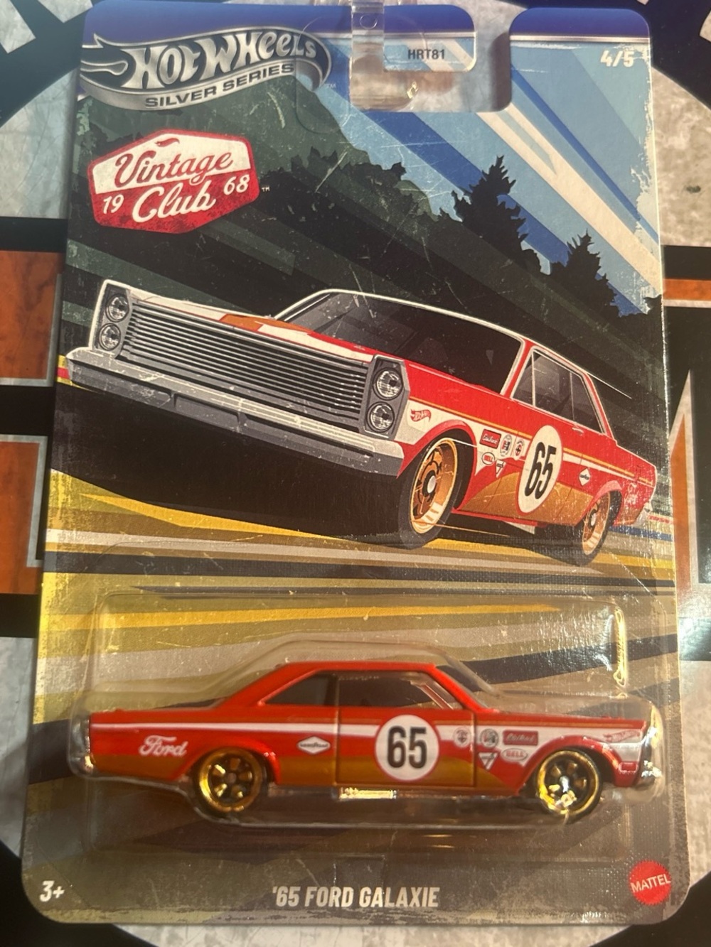 Hot Wheels '65 Ford Galaxie - Red & Gold Race Car